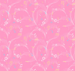 Musical symbols seamless pattern for music design