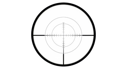 Precision scope reticle PNG isolated on transparent background, crosshair sight for aiming and targeting in hunting or shooting sports © Maria