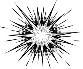 Obraz premium Vector Illustration of Black and white abstract explosion or starburst design element