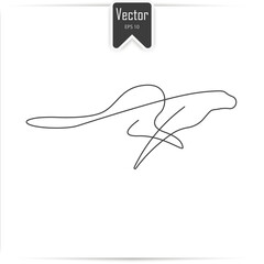 One line cheetah design silhouette. Hand drawn minimalism style vector illustration © Stanislav