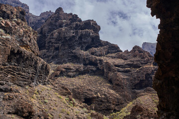 Masca gorge vertical cliffs