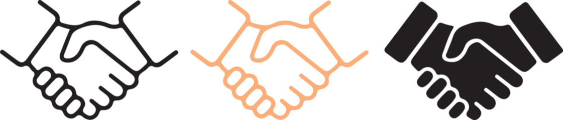Obraz premium hand shake icon set Business Partnership Agreement Teamwork Vector