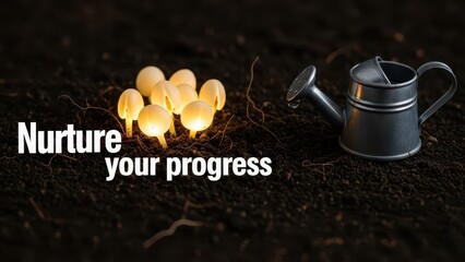 Glowing Mushrooms Begin to Grow with Watering Can