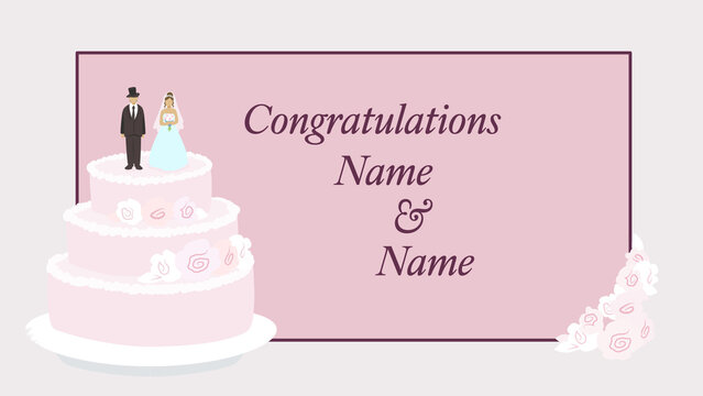 Wedding Cake with Customizable Cake Toppers and Colors 