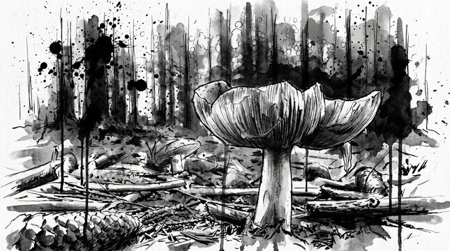 Pilze im Wald Abstrakt Urban