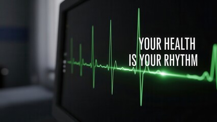 Heartbeat Monitor Display with Medical Vital Signs
