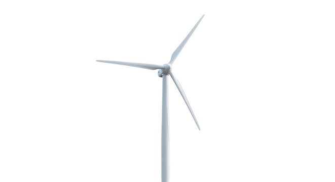 Wind turbine PNG isolated on transparent background, renewable energy source for sustainable power generation and eco-friendly electricity production