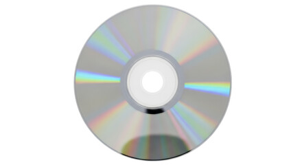 Silver compact disc PNG isolated on transparent background, shiny CD or DVD for data storage and music media, digital technology
