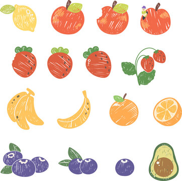 fruit vector illustration sketchy collection cs3