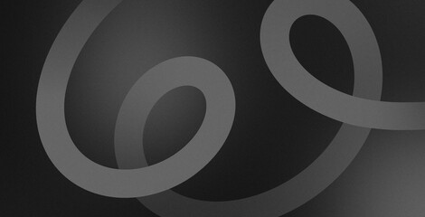 Modern back and white abstract swirl loop grainy noise gradient dark grey banner background