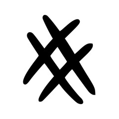 Fototapeta premium Hand Drawn Cross Mark Icon Isolated PNG Transparent Background