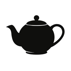 Teapot icon solid black silhouette kitchen kettle beverage symbol