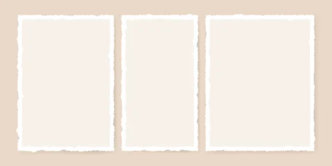 Torn paper frames. Blank ripped note sheets with jagged edge for poster, post, stories, vintage rough memo pieces, scrapbook pages. Vector isolated set © Studio Cantath