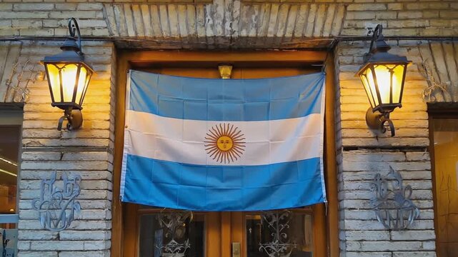 Entrance to an Argentinian restaurant.