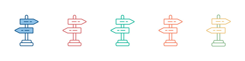 Road Sign Icon Set Multiple Style Collection  © Faizal