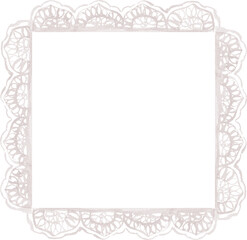 Vintage Ornamental Watercolor Square Frame