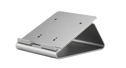 Recycled aluminum laptop stand sandblasted silver finish
