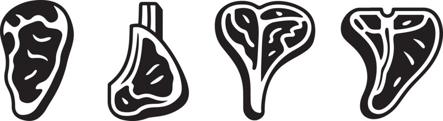 Naklejka premium Four black leaf on white background leaves symbol desig