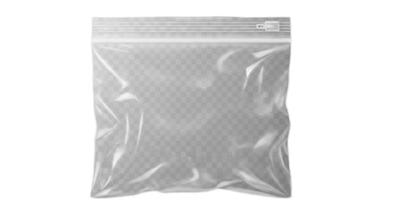 Transparent plastic ziplock bag realistic plastic crinkle