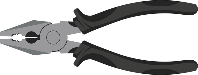 Professional Black Grip Pliers Illustration - High-Quality Vector Icon