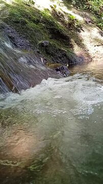 water flowing over rocks