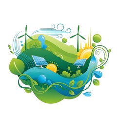 Naklejka premium Renewable Energy Nature Concept