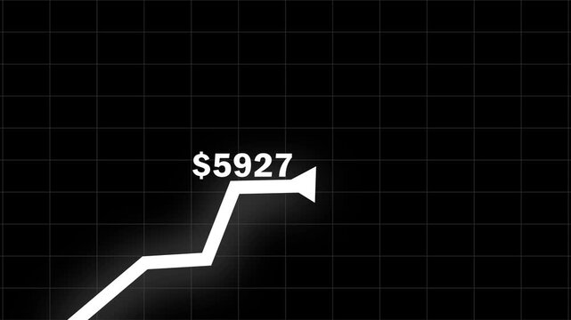 Rising Stock Market Chart Arrow Rallying Growth Recovery Concept - 4K Seamless Loop Motion Background Animation. 4kk. ,.