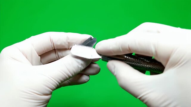 Preparation of a Metallic Sample for Scanning Electron Microscopy on Green Screen with Latex Gloves
