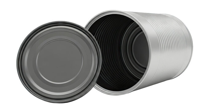 Empty Open Tin Can with Lid