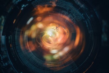 Obraz premium Cinematic Abstract Light Vortex Swirling in Dark Space with Glowing Energy Motion