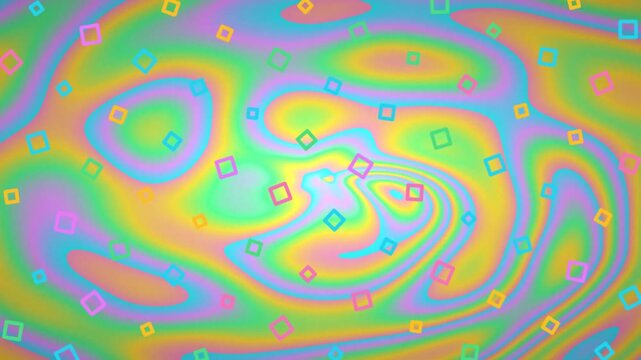 Abstract colorful psychedelic background with geometric shapes.