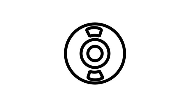 Compact Disc or CD motion icon. Classic compact disc CD or DVD icon animation for music, data storage software, and multimedia.