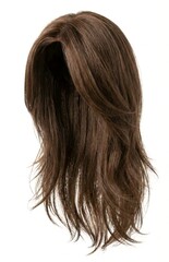 Long Brown Layered Wig with Natural Flow Isolated
