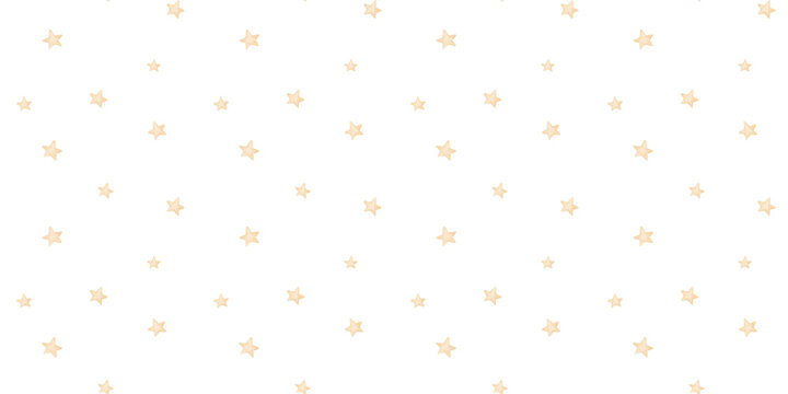 Seamless watercolour pattern with cute  small stars for nursery textile, and baby fabric, hand drawn illustrations on white background