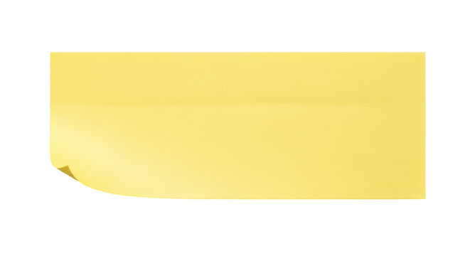Yellow sticky note PNG isolated on transparent background, adhesive paper reminder for office and personal use, blank memo