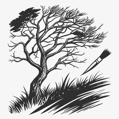 Obraz premium tree silhouette vector