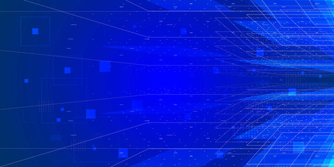Obraz premium Digital technology and data flow background with geometry environment. Big data and artificial intelligence background concept.