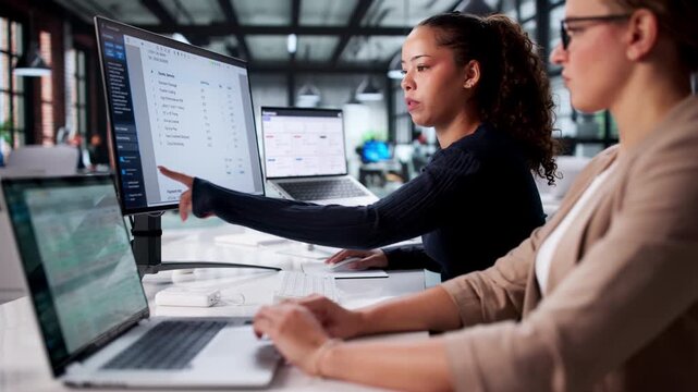 Female Business Manager Utilizing Corporate Invoice Software