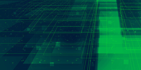 Obraz premium Digital technology and data flow background with geometry environment. Big data and artificial intelligence background concept.
