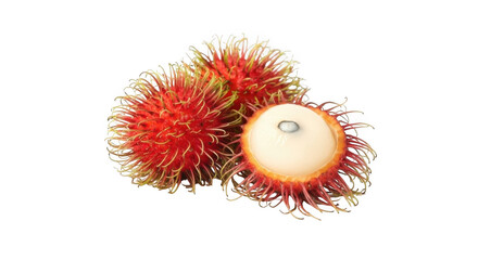 rambutan fruit on white background