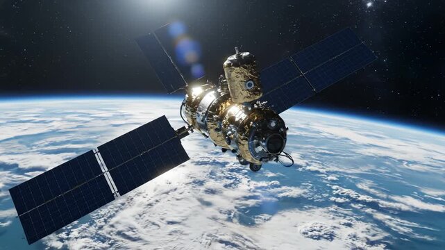 Satellite in space above Earth