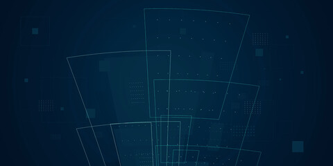 Obraz premium Digital technology and data flow background with geometry environment. Big data and artificial intelligence background concept.