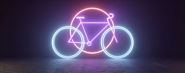 Neon Bike Design with Circular Light Elements