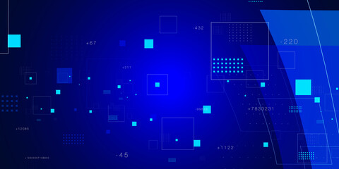 Obraz premium Digital technology and data flow background with geometry environment. Big data and artificial intelligence background concept.