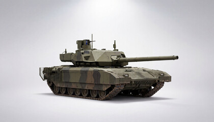 Military tank illustration on a white background viewed from the side