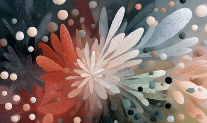 Abstract Floral Pattern with Soft Colors and Shapes