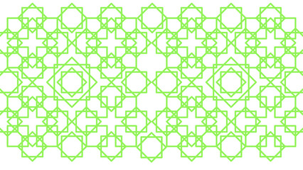 Intricate Green Geometric Islamic Tessellation