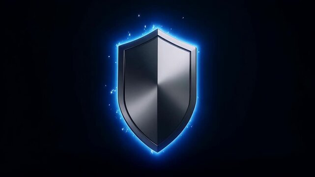 Glowing Shield Protection Energy Force Field Digital Security Cyber Defense Abstract Background Technology Concept