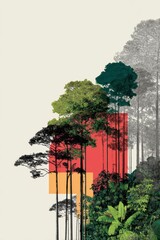 Abstract Forest Concept with Colorful Shapes