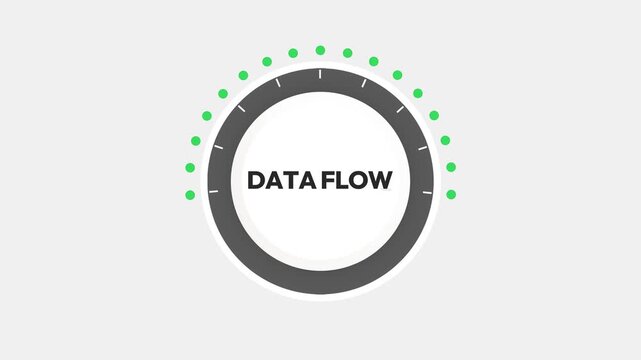 4k animated data flow with circular motion and green elements for technology business and communication visuals